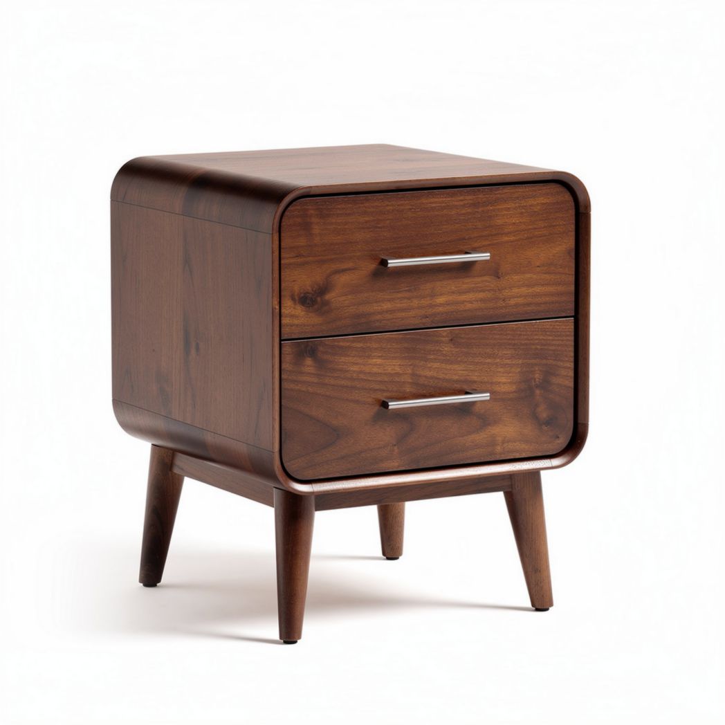 Table de nuit en bois avec deux tiroirs dimensions 50 x 40 x 60cm finition marron