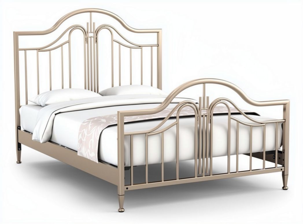 Lit en métal de style vintage 200 x 160 x 120 cm couleur or avec matelas inclus
