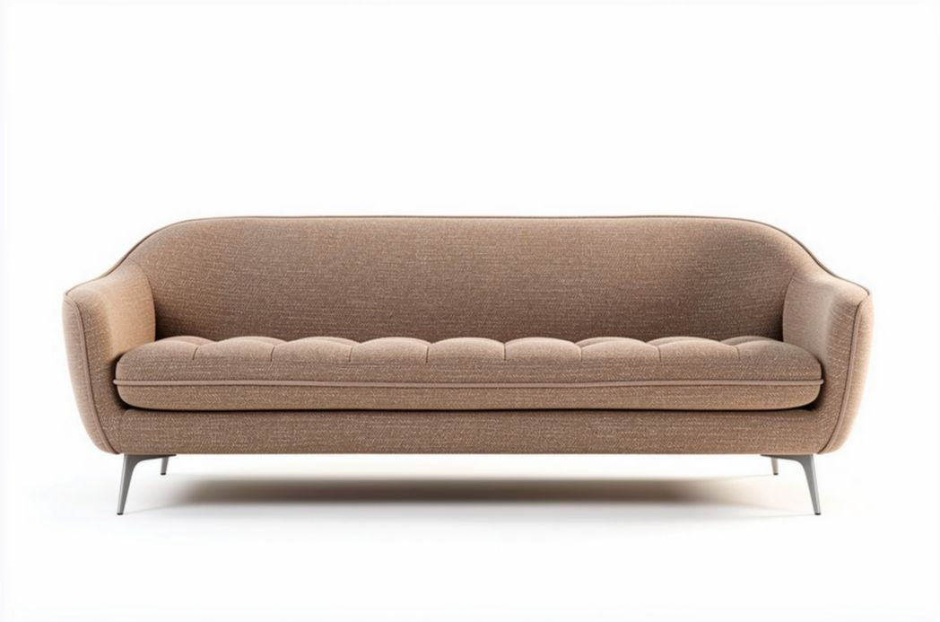 Canapé en tissu beige 180 x 80 x 85cm avec coussins rembourrés
